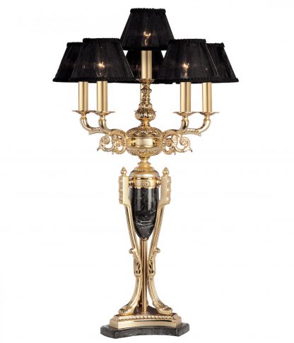 Lampe à Poser Style Classique en Laiton et Marbre ATHENEE - Riperlamp